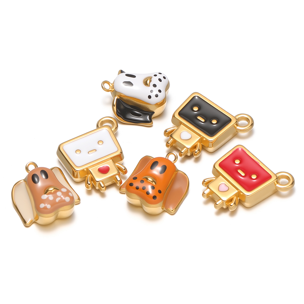 Jewelry Making For Kids - 4 szt. Emaliowane zawieszki ze stali