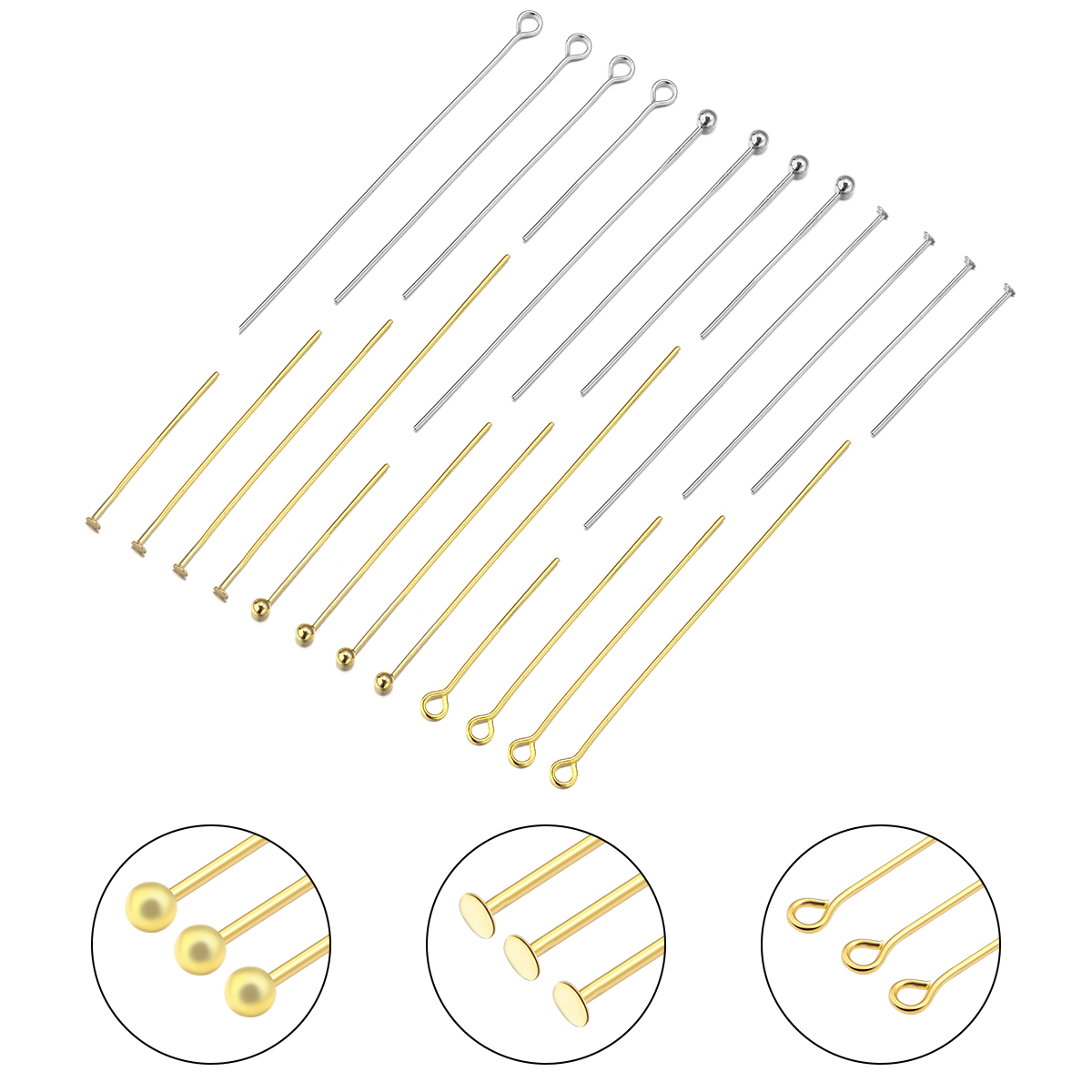 Jewelry Making Jig - 50-100 sztuk/partia złoty kolor głowice ze