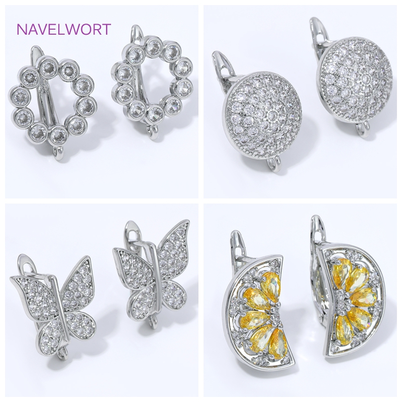 Jewelry Making Set - Pozłacane 18-karatowym złotem kolczyki w kształcie