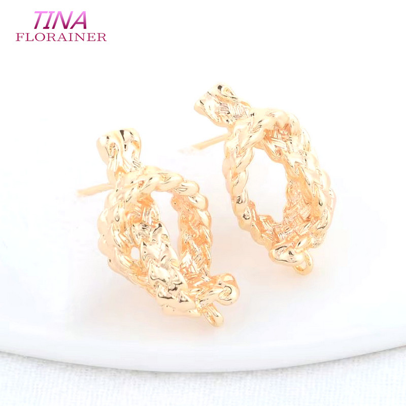 Jewelry Making Set - 12.5*23MM 14K pozłacane mosiężne owalne kolczyki